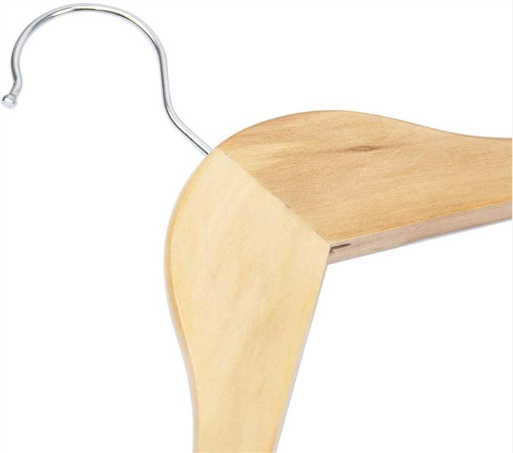 Wooden Pant Hanger Wooden Suit Hangers With Steel Clips And Hooks Nature Wood Collection Skirt Hangers Standard Clothes Hang