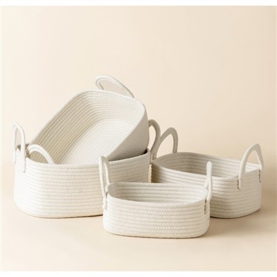 Round Storage Cotton Rope Handles Basket